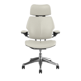 FREEDOM HEADREST POLISHED ALUMINIUM FRAME – TICINO LEATHER GLACIER WHITE